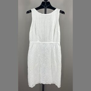 NEW Loft Dress Womens 2 white floral lace pencil cocktail preppy classic norm